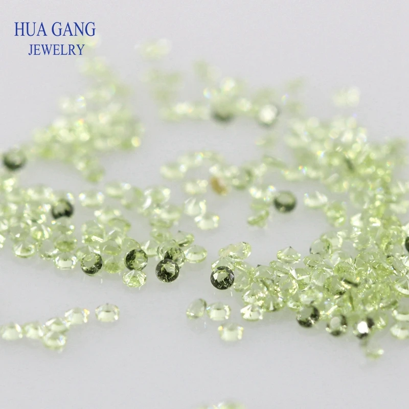 

1000pcs 0.8~3.0mm 152# Nano Green Stone Wax Setting Round Brilliant Cut Synthetic Gems For Jewelry