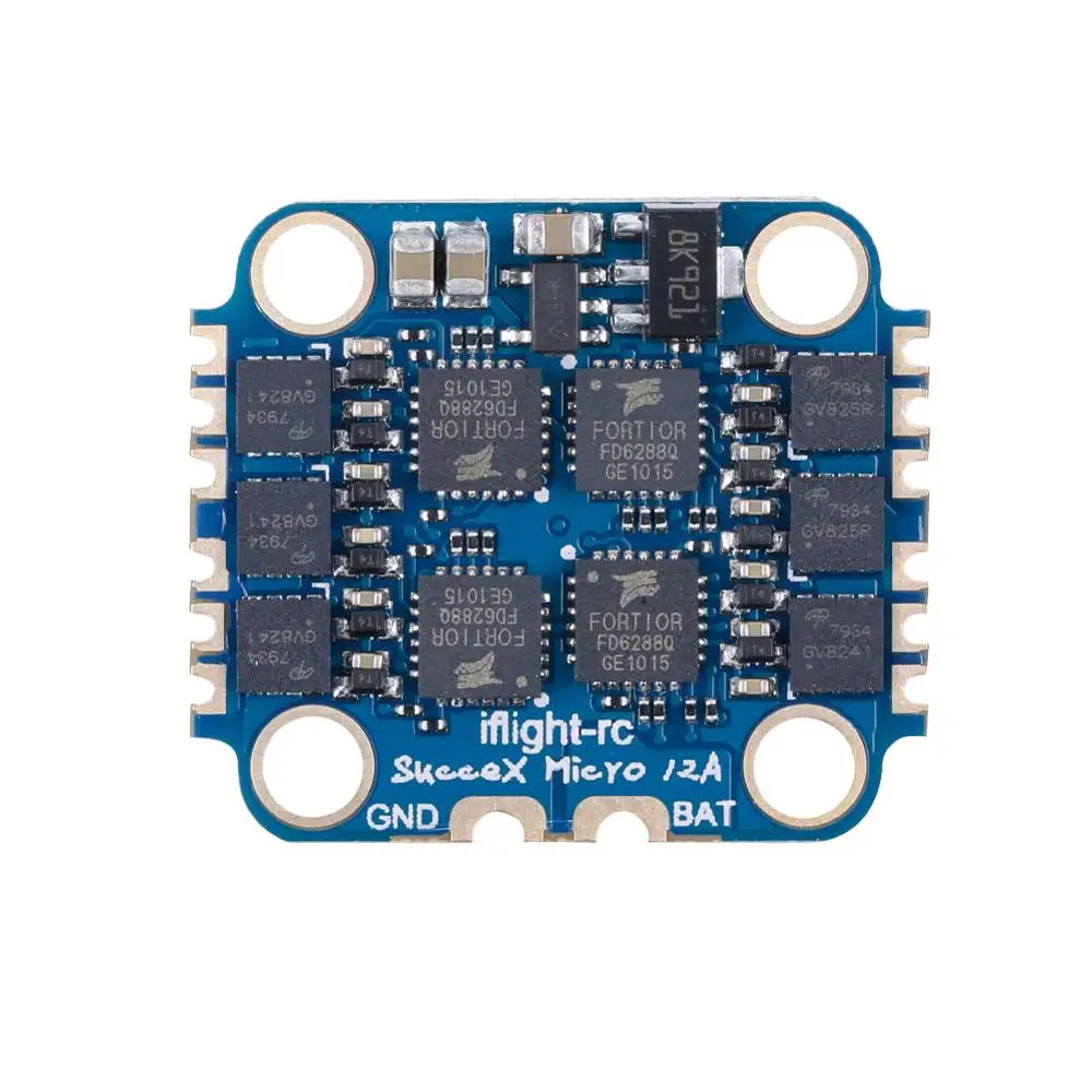 Микросхема PWM/oneshot125/multishot/dshot150/300/600 для дрона FPV iFlight 23x21 мм SucceX Micro 12A V1.2 2 4S 4 в 1 ESC(M3