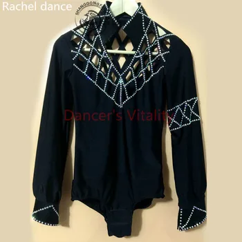 

2017 Hot Selling Men Spandex Tango New Arrival Men/boy Latin Dance Dress Tops Man/boy's Ballroom Shirt Dancewear