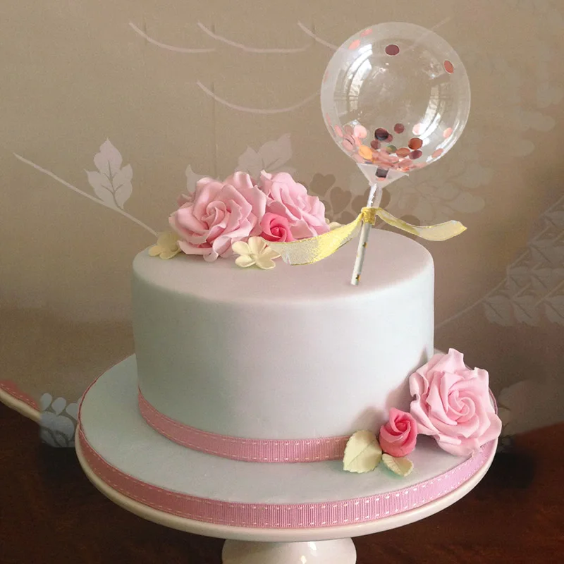 WEIGAO 5 дюймов розовый Золотой воздушный шар "Конфетти" Торт Топперы мини латексный шар ремесло для торта топперы на день рождения торт свадебное украшение