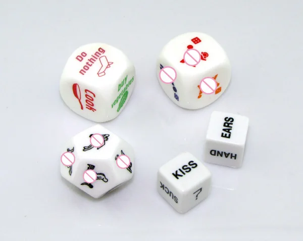Sex Dices, 5 DesignsPack, Passionate Positions Gambling Fun Erotic Dice, Adult Games Sex Toys for Couples, Sex Products