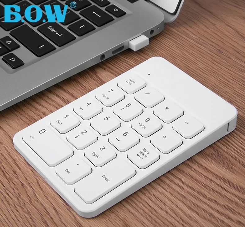 B O W HW157 Rechageable Bluetooth Беспроводная/2,4G Беспроводная 18 клавишная портативная цифровая клавиатура для ноутбука, настольного компьютера