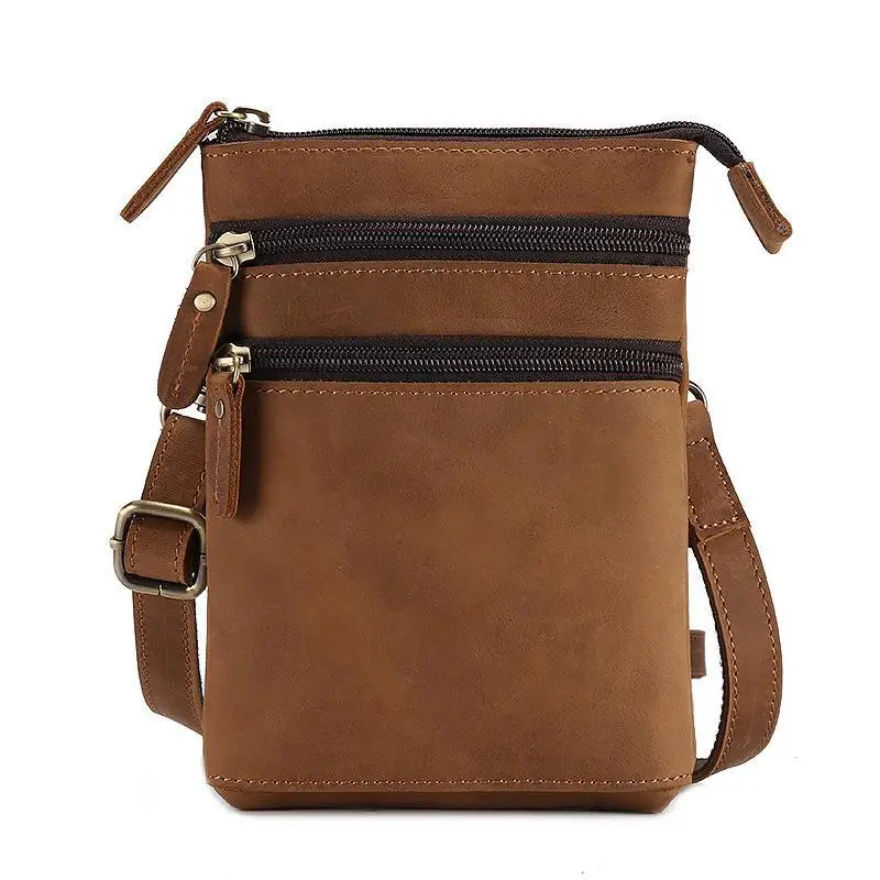 

Luxury 100% Genuine Cowhide Leather Men Bag Crossbody Handbag,high Quality Men's Messenger Bag Fashion Men Waist Bags