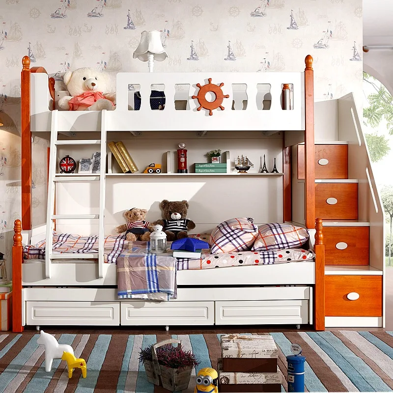 Special Offer Children Bed Double Bed Mediterranean Level Bed Cluster Youth Solid Wood Furniture Factory Direct Sales Special Offer Children Bed Double Bed Mediterranean Level Bed Cluster Youth Solid Wood Furniture Factory Direct Sales