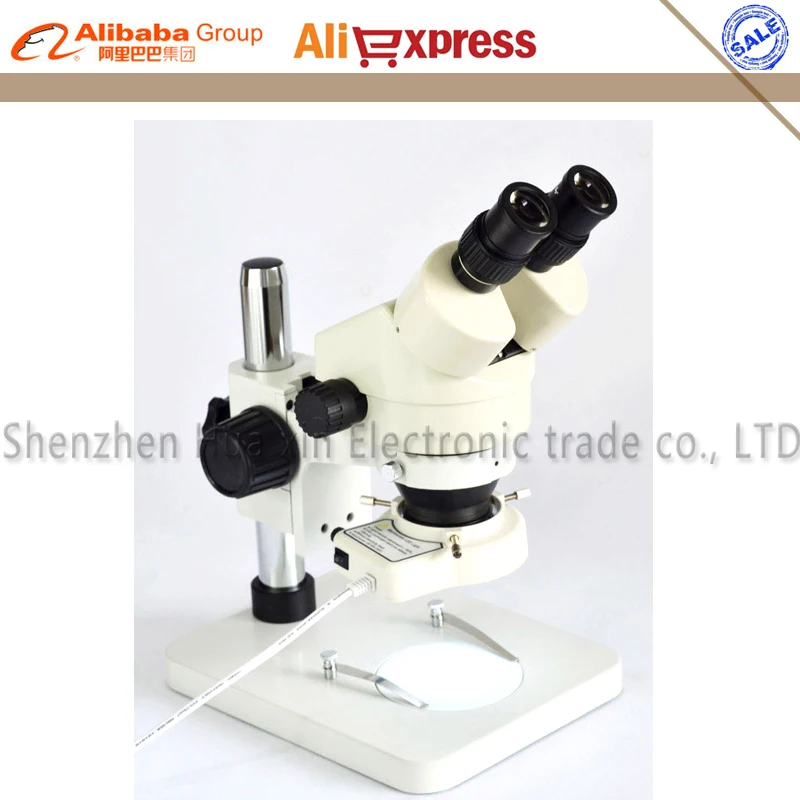 Binocular stereo microscope Industrial microscope 7-45X Continuous zoom Magnification with metal stand adjustable 56 LED lights