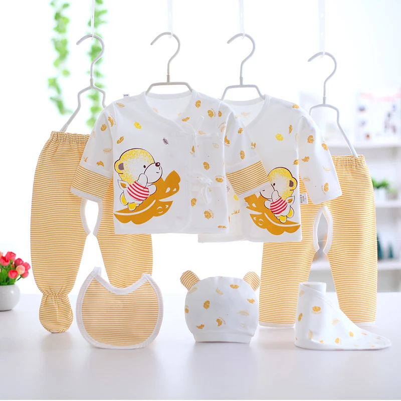 

7Pieces/Set Newborn 0-3M Baby Girl Set Long Sleeves Clothing Sets Baby Set Clothes Cotton Newborn Clothes For Baby Boy
