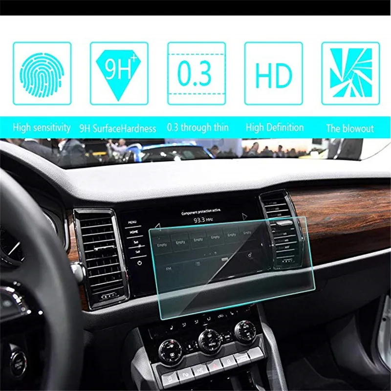 

8 Inch Car GPS Navigation Tempered Glass Screen Protective Film For Skoda Kodiaq Karoq 2017 2018 Car Accessories