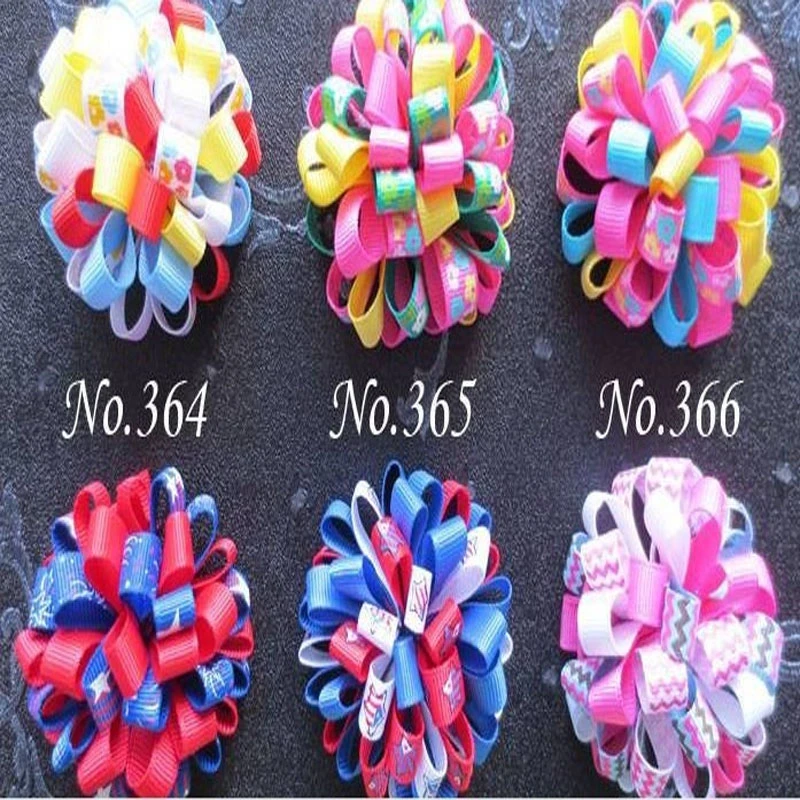 100 BLESSING Good Girl C-Loopy Puffs Ribbon 2.5" Hair Bow Alligator Clips 96 No.