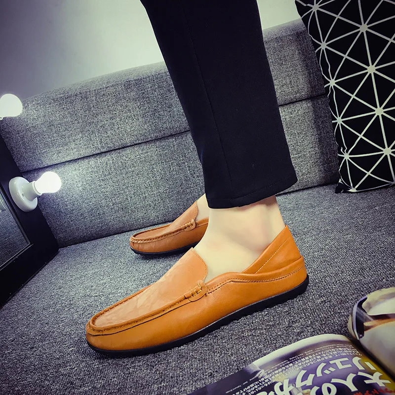 Size 36-44- Men's Shoes- Fashion Brand Men's Love Shoes- Spring Autumn- Soft Shoes Men's Leather -Walking Shoes- Leisure Driving Men's Flats (19)