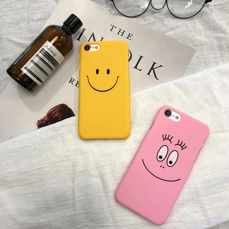 

Case For iphone 7 Cute Smile Smiley Hard Plastic Phone Case Cover Coque For iphone 6 6S 7Plus 6 S 6Plus 8 8Plus 5 S 5S SE