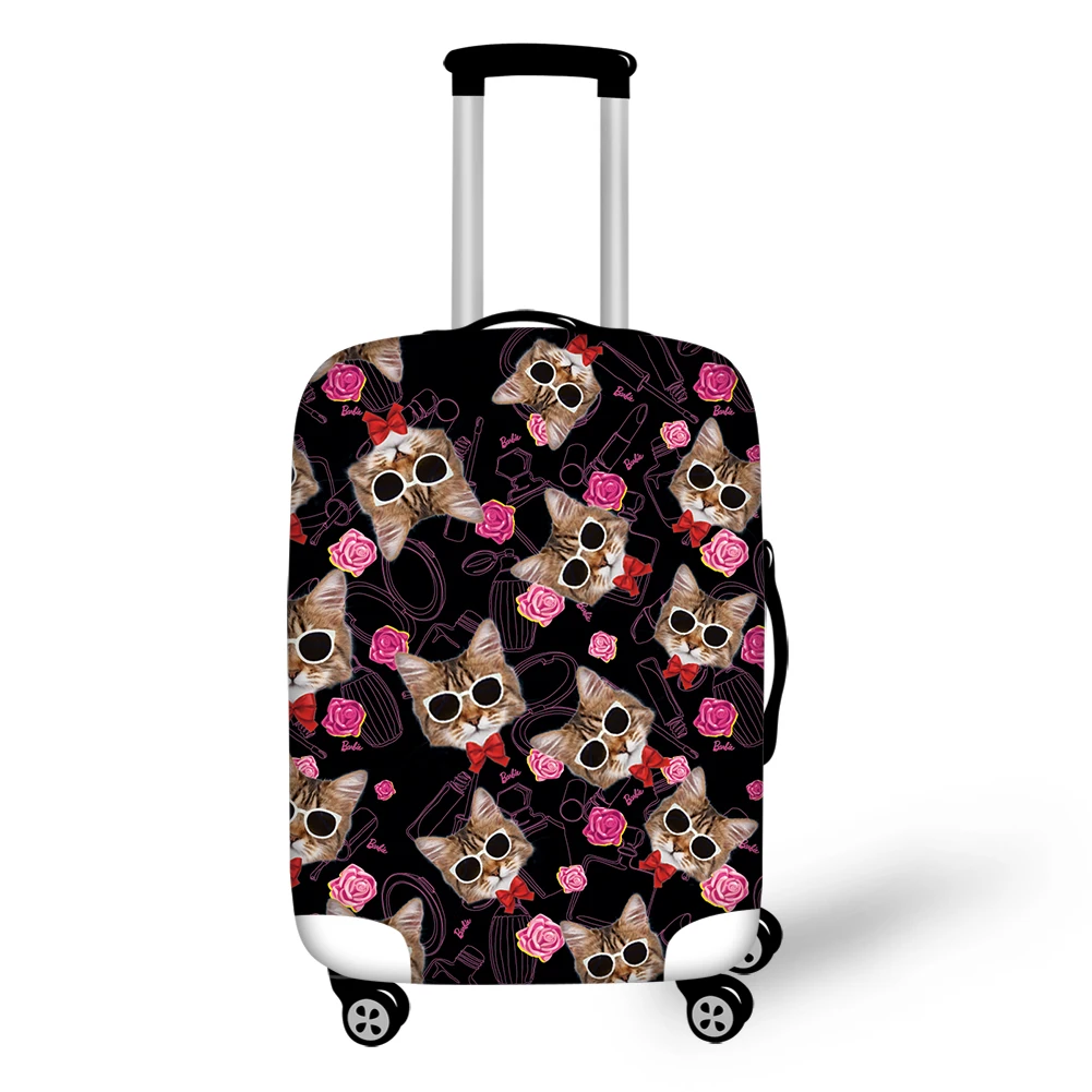 

ELVISWORDS Black Cats Cute Luggage Cover Protector for Travel Women Kawaii Suitcase Protective Bags Elastic For Trolley Trunk