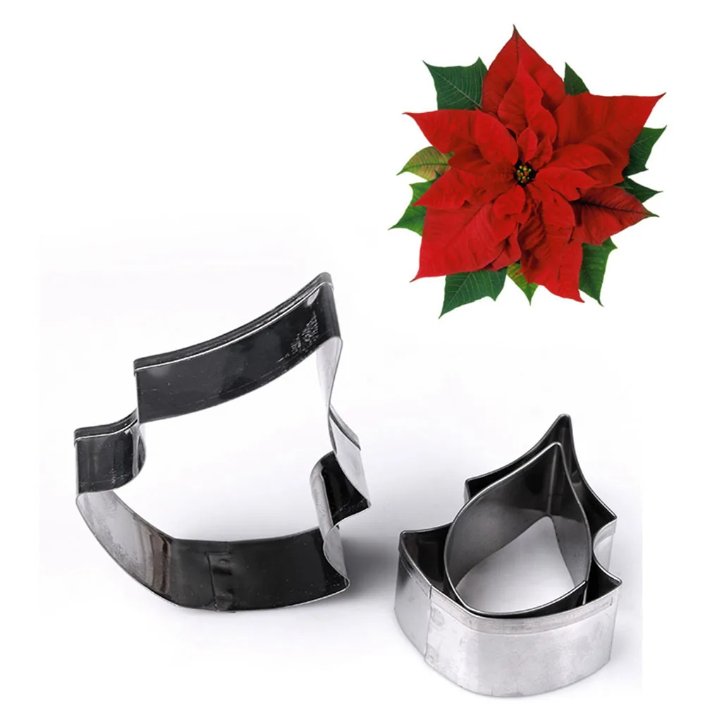 Us 259 35 Off3 Stücke Weihnachtsstern Edelstahl Kuchen Blume Sugarcraft Diy Backen Set Cutter Werkzeuge Form Keks Silber Fondant Maker In 3 Stücke