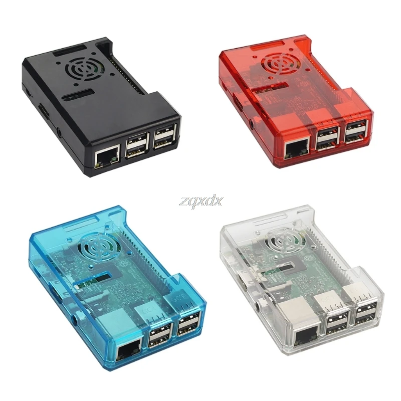 

ABS Plastic Case Clear Box Black Red Shell Closed Cover For Raspberry Pi 2 / 3 Z07 Drop ship