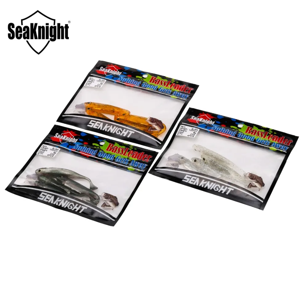 SeaKnight SL004 4PCS/Lot Soft Lure 6g 100mm 3.94in Soft Bait T Tail Simulation Fish Scales Fishing Lure 3D Eyes Fishing Tackle