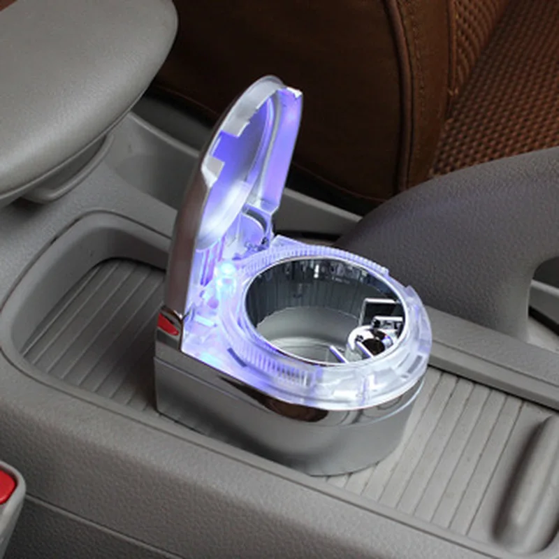 

1PC Portable Auto Car Truck LED Cigarette Smoke car Ashtray Blue LED Light Smokeless Ashtray Cigarette Holder