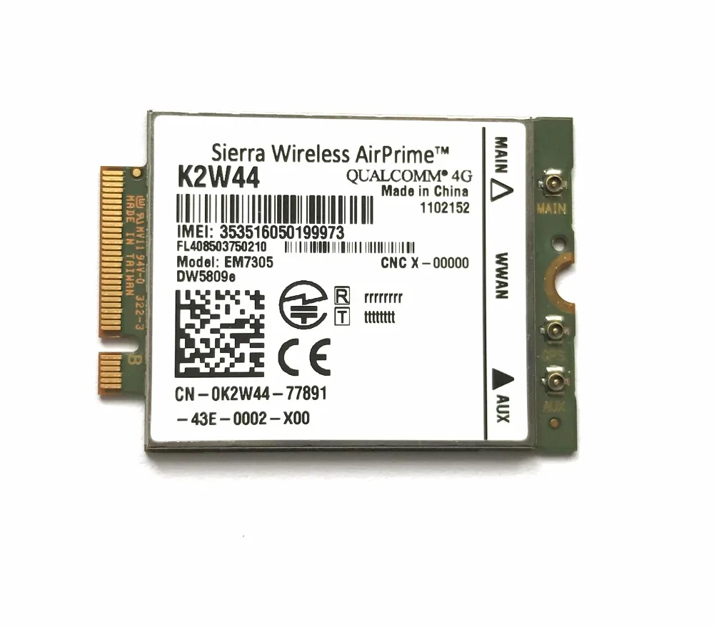 DW5809e K2W44 EM7305 M.2 4G 100M LTE WWAN карта модуль для E7450 E7250/7250 E5550/5550 E5450/5450