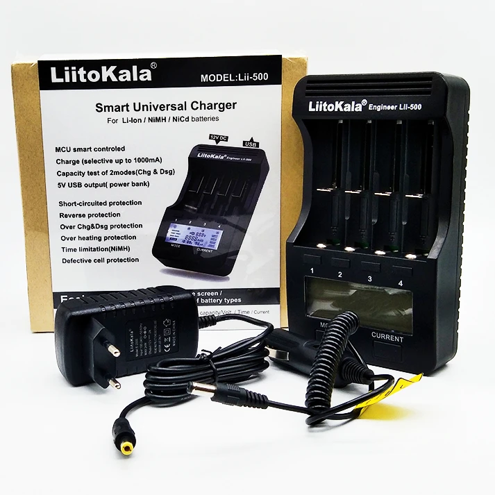 

liitokala lii-500 LCD Display 18650 Battery Charger lii500 For 18650 17500 26650 1634014500 AA AAA Ni-MH Rechargeable Batteries