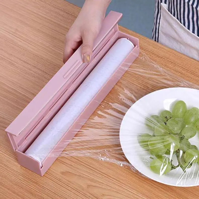 

Plastic Preservative Film Cutter Food Wrap Cling Film Dispenser Aluminum Foil Wax Paper Economic Plastic Wrap Cling Film Cutter