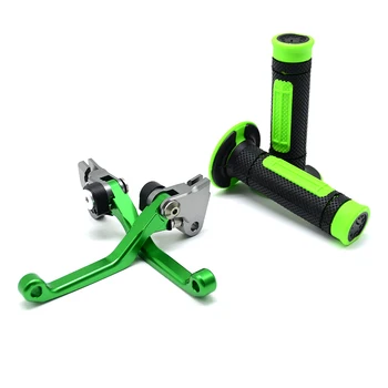 

For KAWASAKI KX125 KX 125 2006-2007 2008 Motocross Pivot Brake Clutch Levers Dirt Bike Handle Bar Hand Grips Set