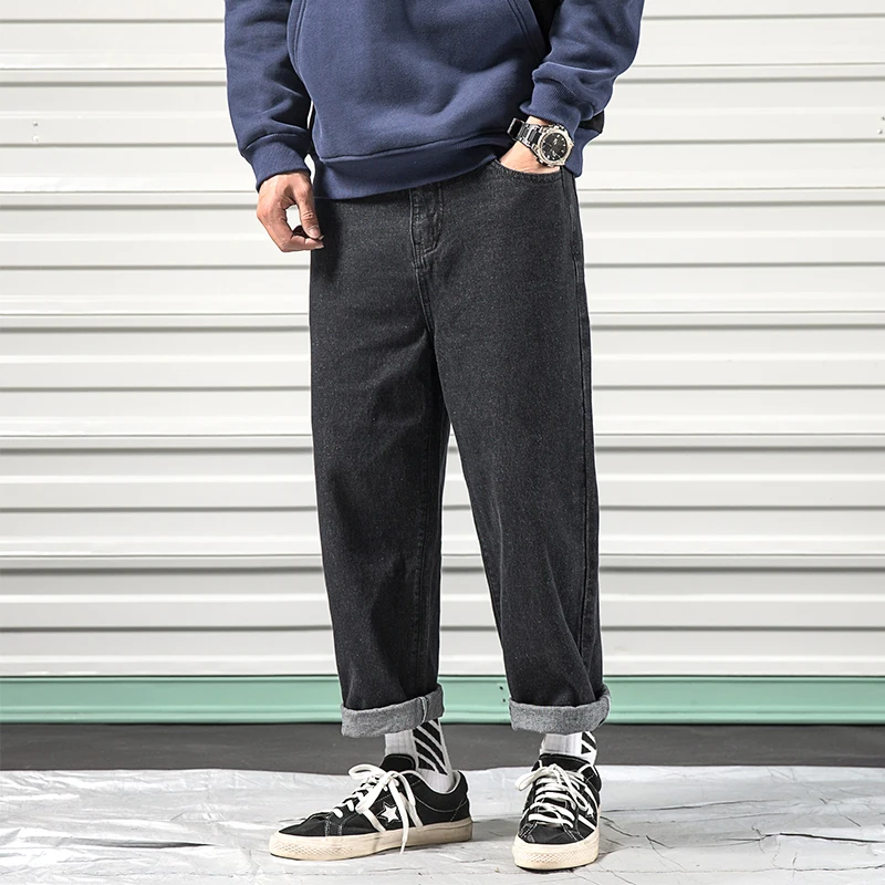 Синие Черные мужские джинсы Прямые классические базовые homme 2019 новые уличные