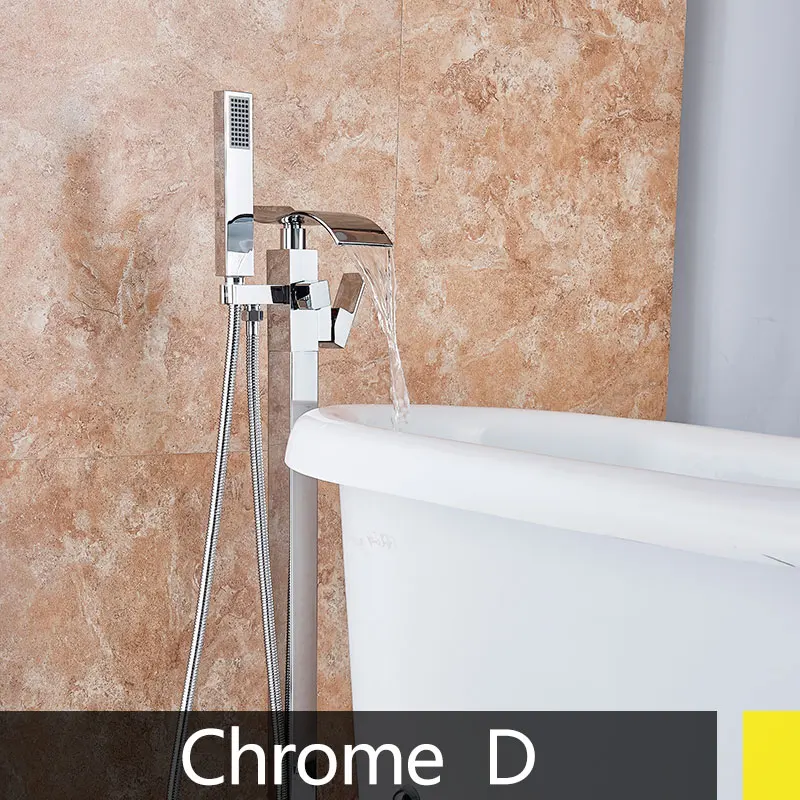 Chrome D Черный Бронзовый Смеситель для ванной комнаты, смеситель для пола, хромированный матовый никель - Цвет: Chrome D