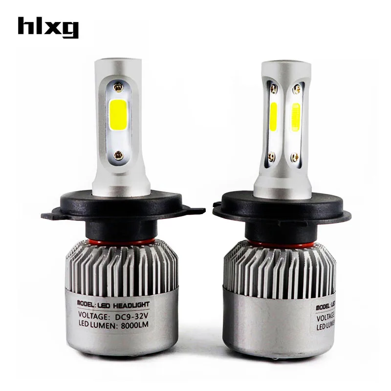 

hlxg All in one 72w/set H4 Car Headlight Kit High Low Beam COB Chip External Light 12V 24V For HYUNDAI AUDI TOYOTA SKODA PEUGEOT
