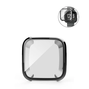 

Scratch Resistant Case Cover for Fitbit Versa Smart Watch 5 Pcs Protective Case TPU Slim Plated All-Around Screen Protector
