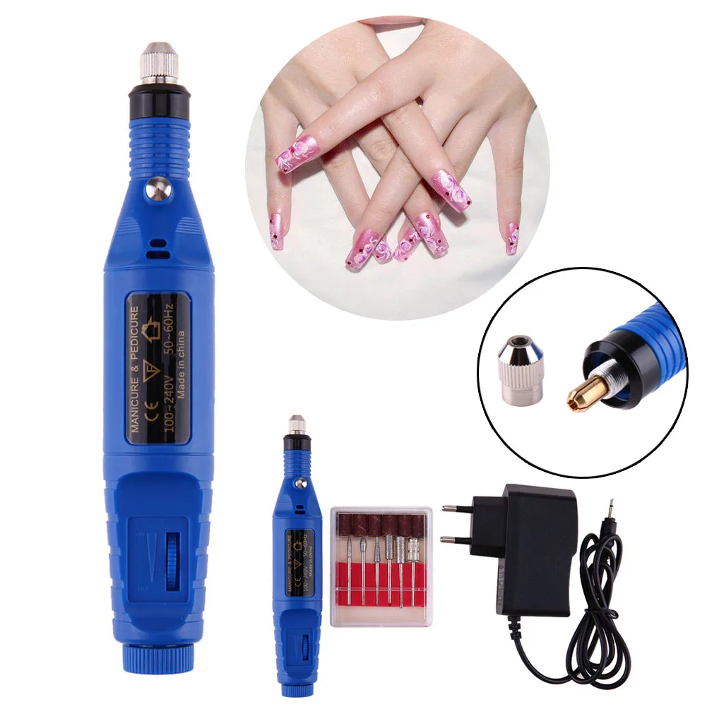 Nail Art Drill Set 6 Bits Electric Nail Grinding Machine Sanding Band