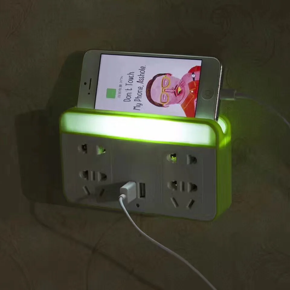 Buy Night light Socket 2 USB charger plug AC wall