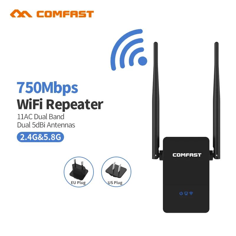 802.11AC WI-FI маршрутизатор WI-FI повторитель 11AC двухдиапазонный 750Mbs COMFAST Беспроводной WI-FI маршрутизатор усилительная подстанция английская