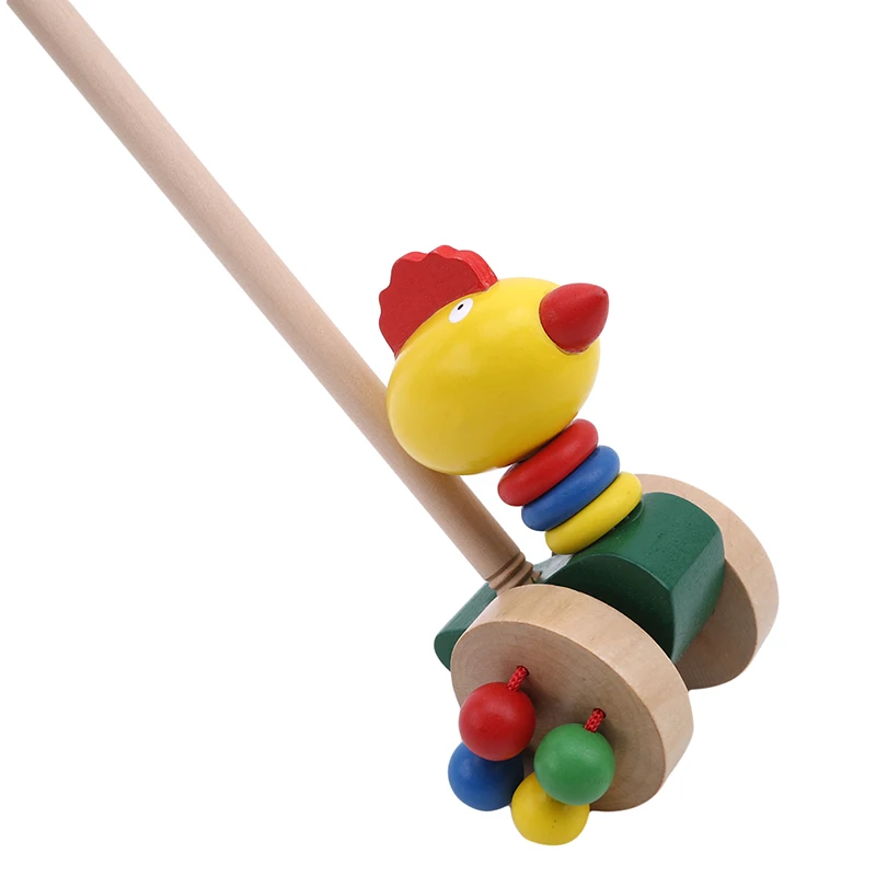 Деревянные милые Мультяшные животные Машинки Игрушки для детей детская тележка деревянная толкающая Популярная игрушка