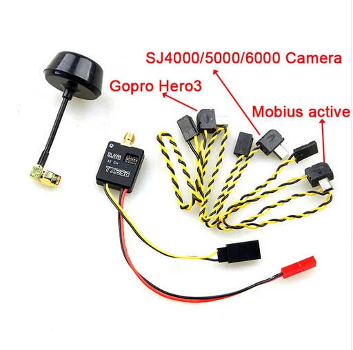 

F11800 5.8G 600mW 32ch Mini Wireless Audio Video AV Transmitter & Mushroom Antenna for FPV Gopro Hero 3 Mobius Active 808 SJ4000