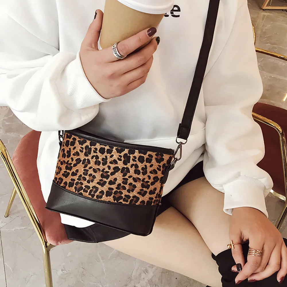 Стильная женская велюровая сумка с клапаном, женская маленькая круглая сумка в Корейском стиле, леопардовая сумка через плечо, дикая сумка-мессенджер# Zer