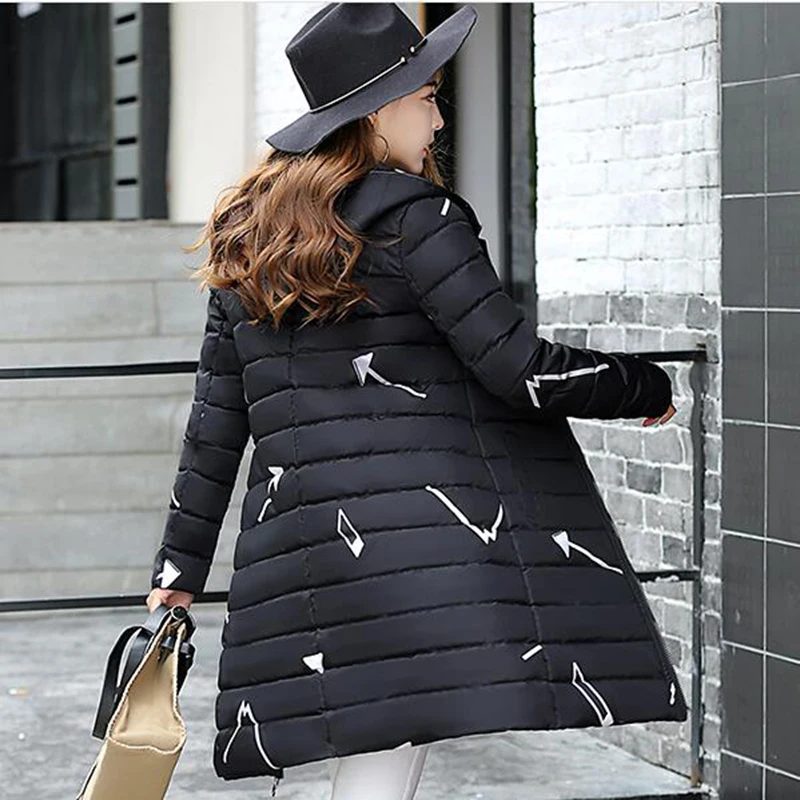 D'impression rose Coton Épais Bas Était Mince Plus Le Noir blanc Rembourré Long Qh0523 La Coupe Veste Hiver gris Qualité Manteau bleu Haute vent Femmes Taille Vers YSfFwqn