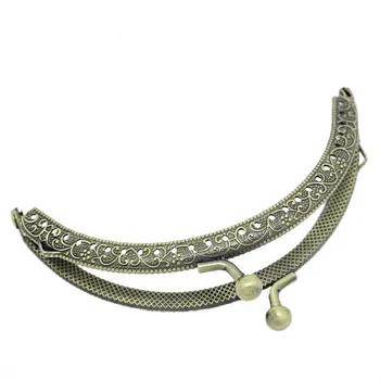 

10Pcs Vintage Bronze Tone Coins Purse Metal Arch Frame Kiss Clasps Lock Clutch Handle 10.5cm