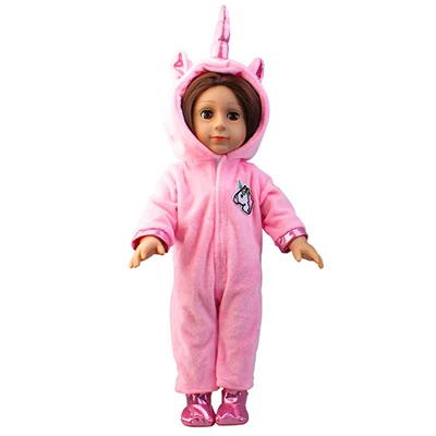 2 шт Единорог кукла в виде котенка одежда костюм наряд для нашего поколения Born Baby Doll подходит 18 дюймов 43 см кукла для девочек подарок на день рождения - Цвет: unicorn 1