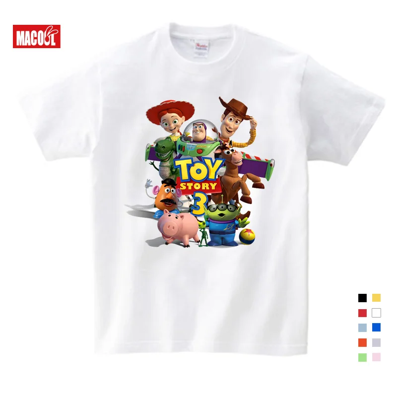 

2019 boys summer T Shirt toy story camiseta T-Shirt Cartoon Printed boy tshirts 3-12 years kids boys white t-shirt 3T-9T