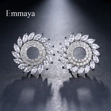 Emmaya 6 цветов с модным фианитом Кристалл Уникальный дизайн элегантные серьги гвоздики для женщин свадебный подарок Вечерние