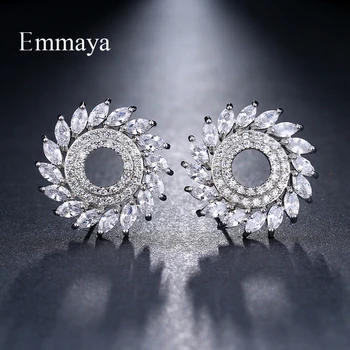 

Emmaya 6 Colors Fashion Cubic Zircon Crystal Unique Design Elegant Stud Earrings for Women Wedding Gift Party