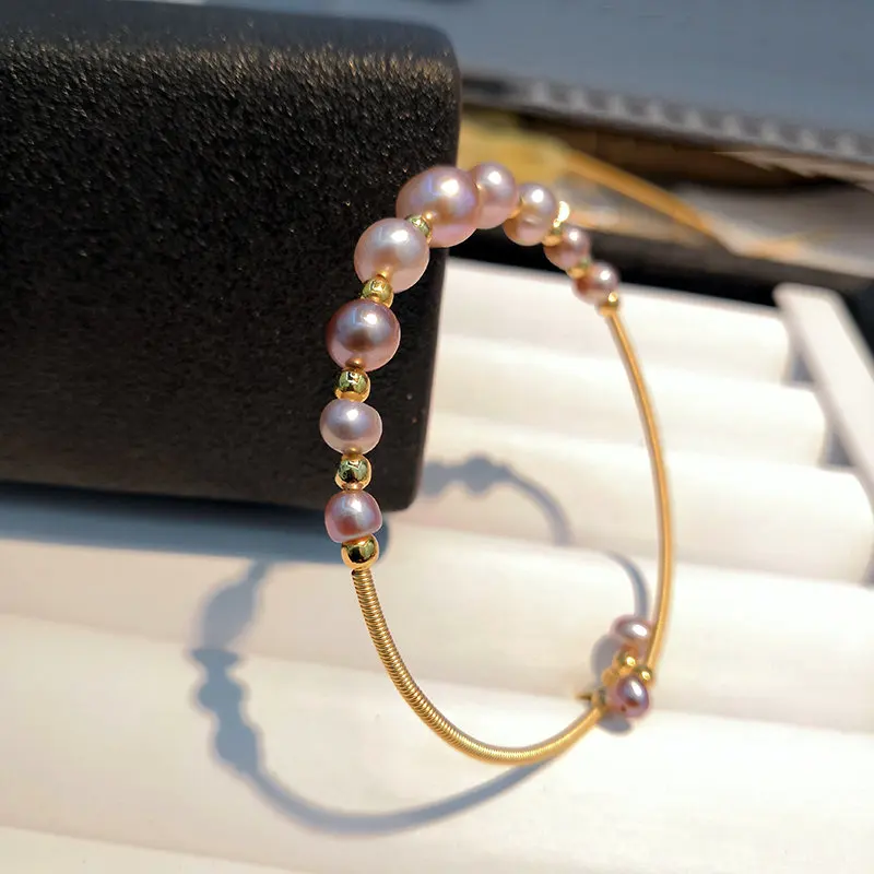 SINZRY ручной работы золотой цвет натуральный пресноводный жемчуг Мода манжеты браслеты для женщин