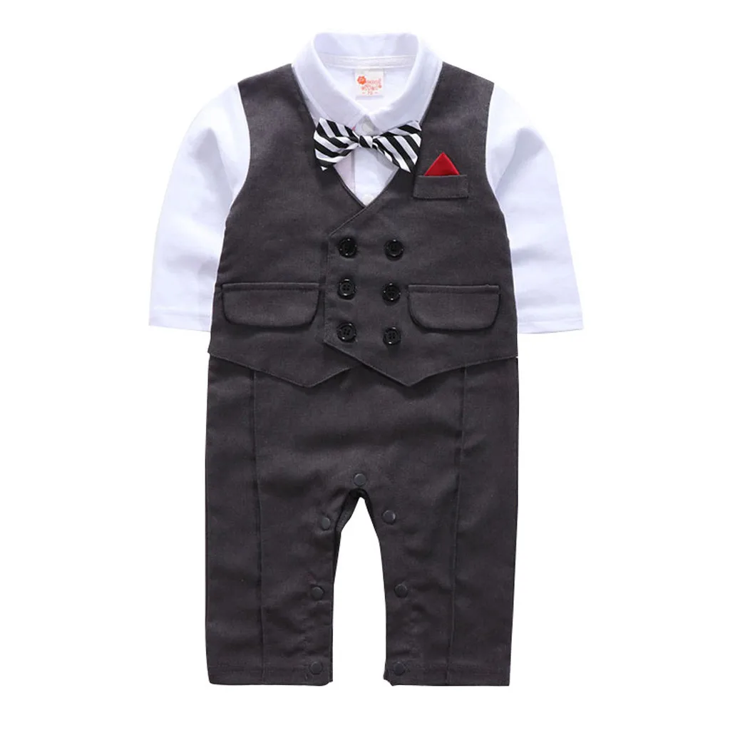 

Toddler Baby Boy Bowtie Gentleman Vest T-Shirt Pants Wedding Suit Cloth Sets top Fashion infant clothing long sleeve sets