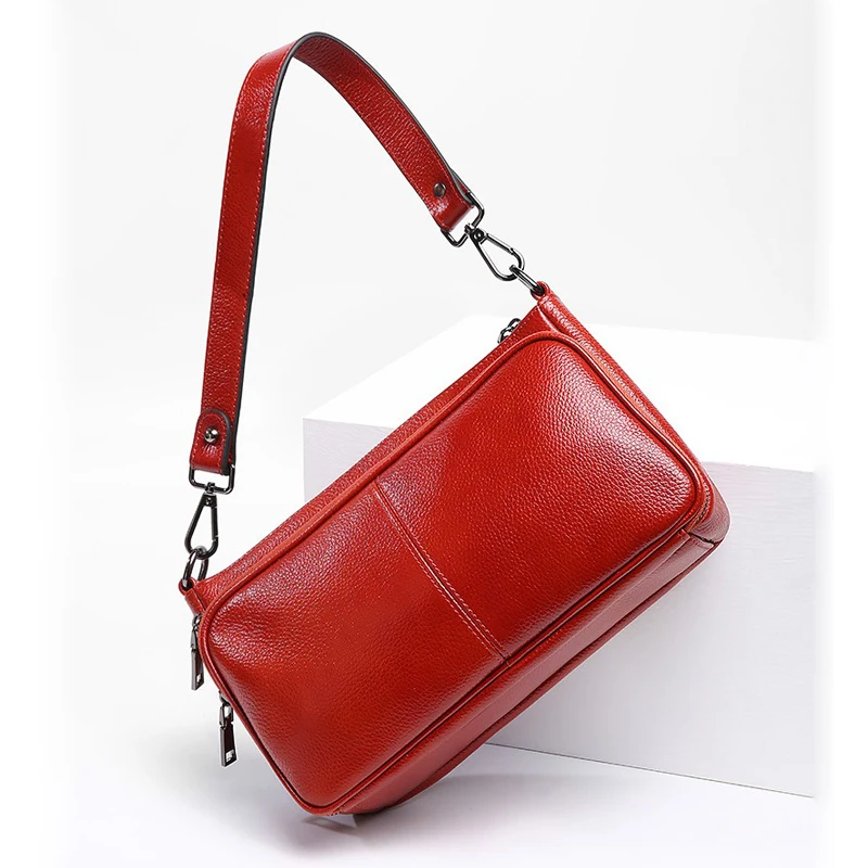 

New 100% genuine leather women handbag Small square package fashion solid color ladies shoulder bag Messenger bags