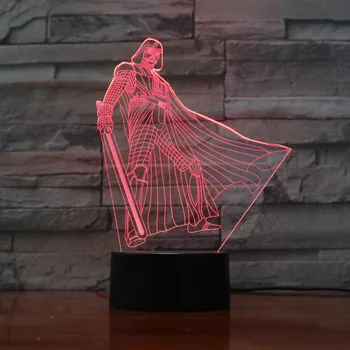 

New Anime Figure Hero 3D Illusion Table Light Acrylic Night Lamp Touch Remote Control 7 Colors Home Light Kid Gift Drop Shipping