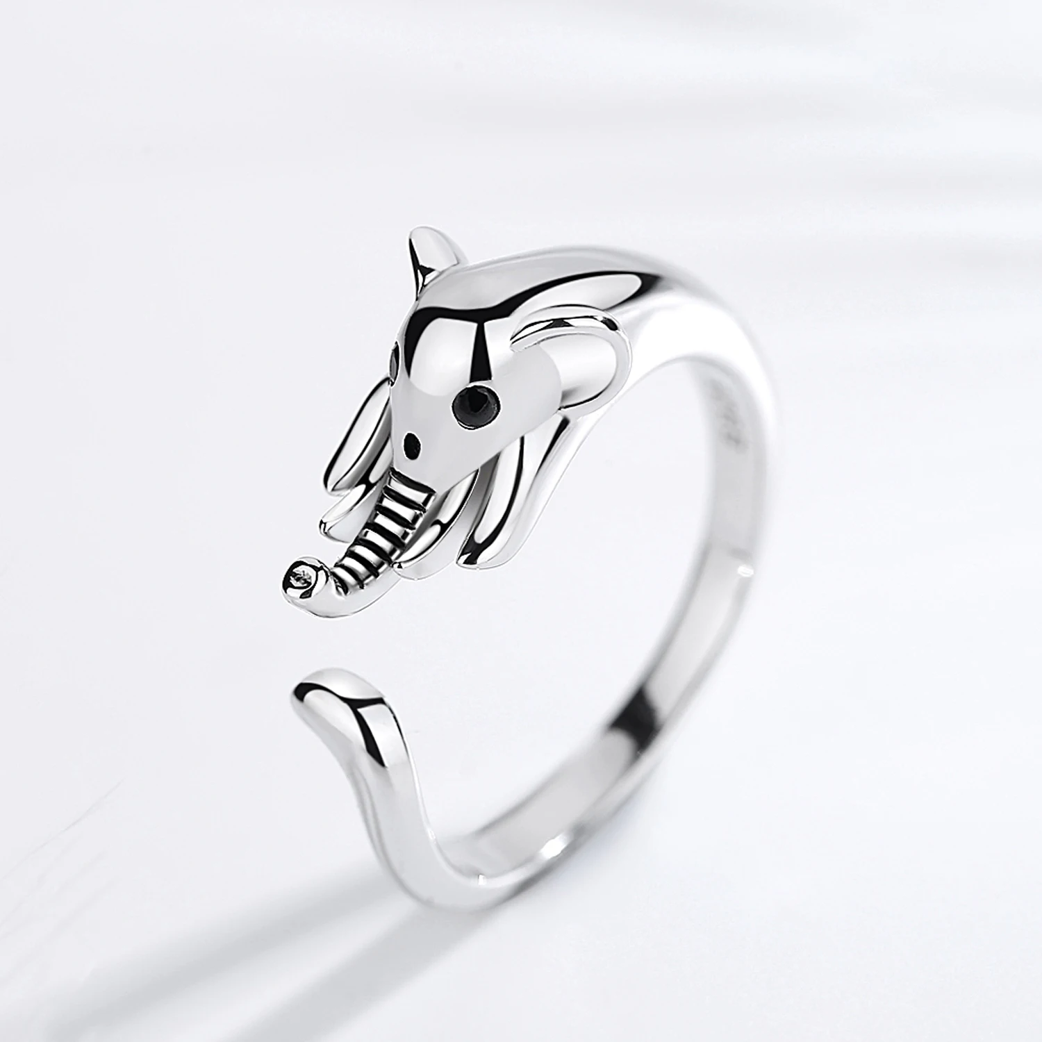 Kaletine модные 925 пробы серебряные кольца для женщин милый хвост Регулируемый Французский бульдог/кошка/мышь/слон кольцо Tiffan ювелирные изделия
