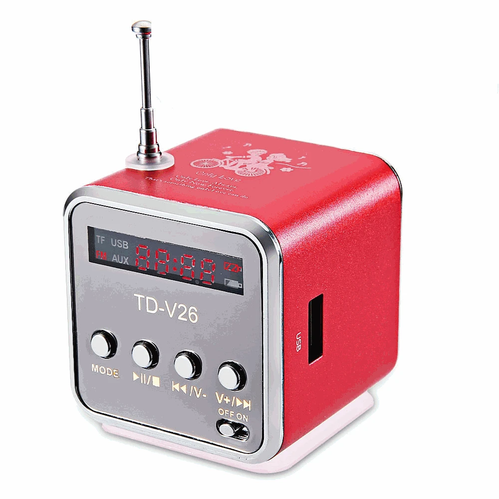 TDV26 Portable fm Radio Receiver Mini Speaker Digital LCD Sound Micro