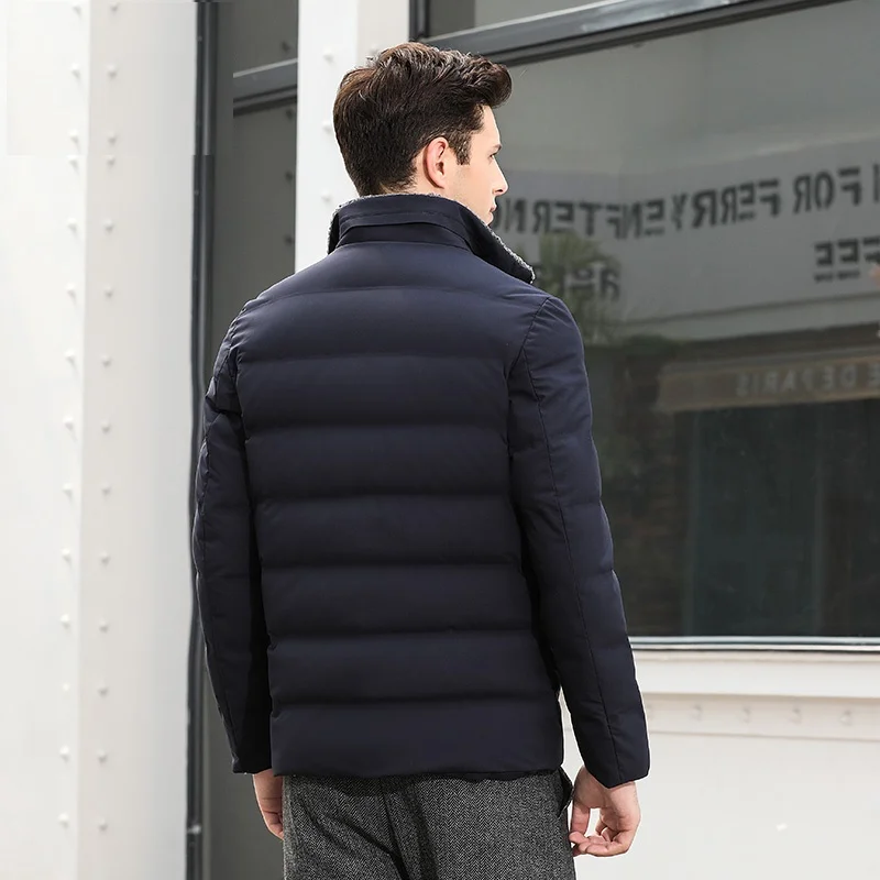Мужская куртка на утином пуху, тонкое пуховое пальто из флока, ультратонкая пуховая одежда для мужчин, 8711