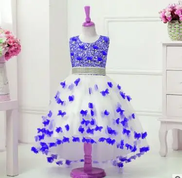 Новинка года; платье принцессы для девочек; вечернее платье; детская юбка-одуванчик; наклейки картинок девушек; свадебное платье - Цвет: Синий