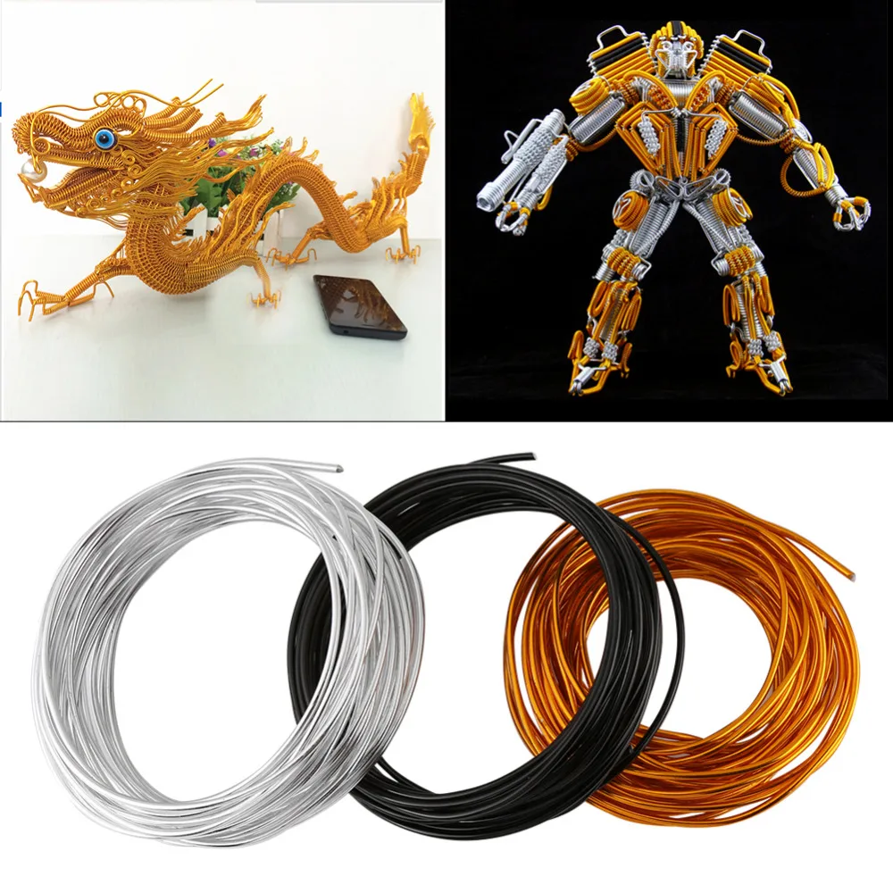 

Soft Round Aluminum Metal Wire Anodized Versatile Painted Silver DIY Jewelry Floristry Findings Craft Making