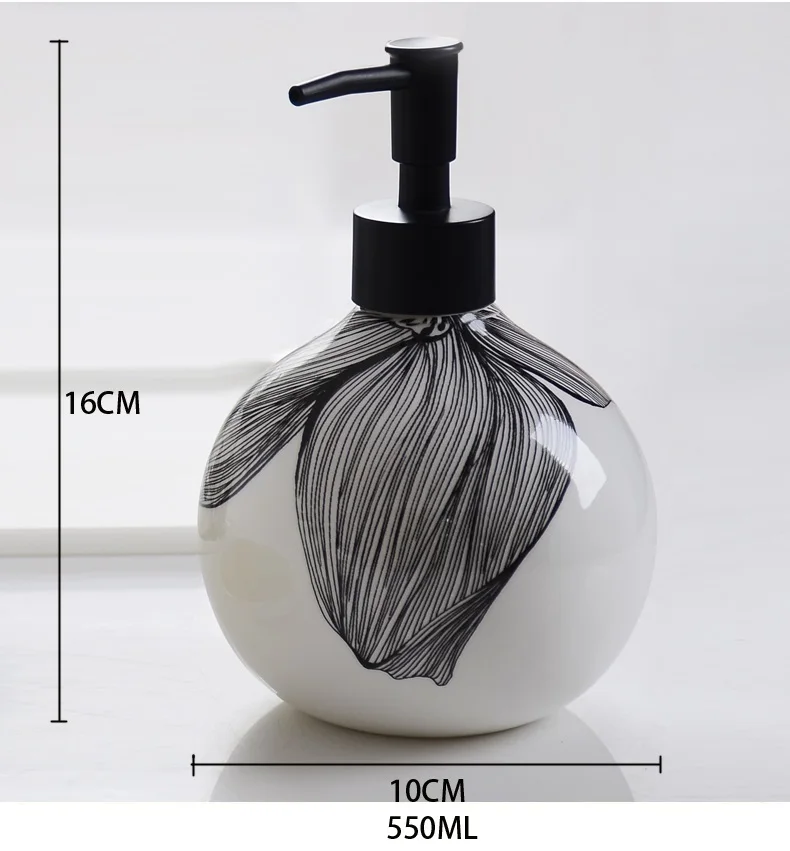 Bone Porcelain Hand Washing Fluid Bottle Bath Fluid Bottle Handmade Shampoo Packing in Household Bathroom