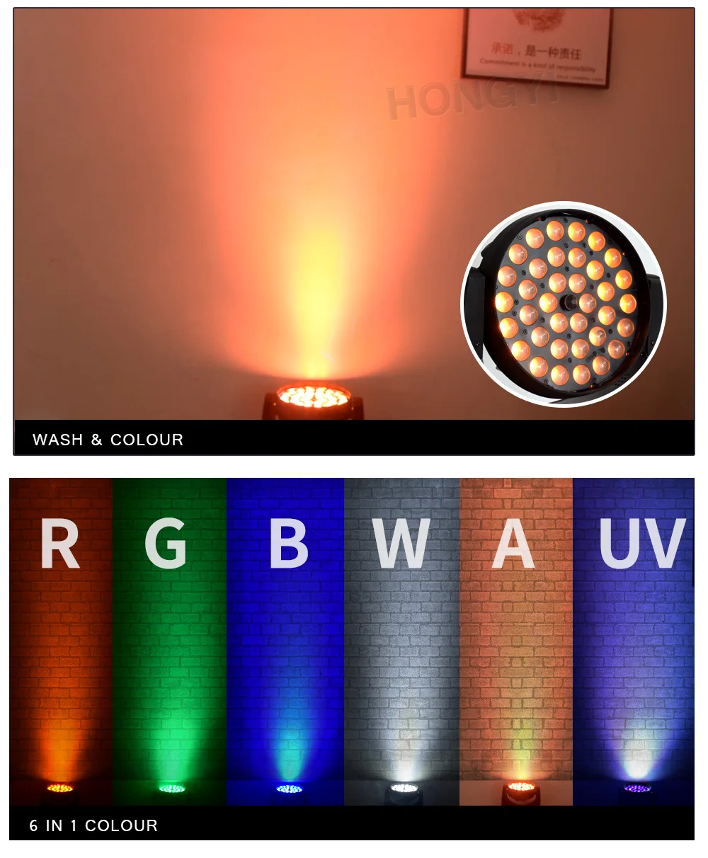 Led бар мыть RGBWA + UV 6в1 свет dmx 512 led сценическое освещение для движущейся головы led zoom 36*18 Вт